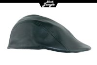Black Jungle DOBBYN  Schirmmütze Cap Schiebermütze Flatcap Ledermütze Mütze Ledercap Flat caps Schwarz L (59-60 cm)
