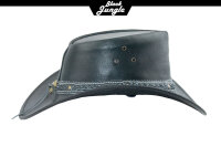 Black Jungle ARAMAC Lederhut  Cowboyhut Australienhut Hut Outdoor Westernhut Reithut unisex Schwarz XL