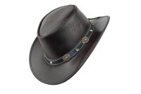Black Jungle REEDLEY Lederhut Cowboyhut Westernhut Hut Outdoorhut Freizeithut Australienhut unisex Braun M