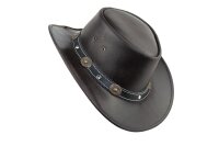 Black Jungle REEDLEY Lederhut Cowboyhut Westernhut Hut Outdoorhut Freizeithut Australienhut unisex Braun M