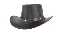 Black Jungle REEDLEY Lederhut Cowboyhut Westernhut Hut Outdoorhut Freizeithut Australienhut unisex Braun M
