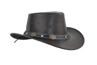 Black Jungle REEDLEY Lederhut Cowboyhut Westernhut Hut Outdoorhut Freizeithut Australienhut unisex Braun M