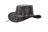 Black Jungle REEDLEY Lederhut Cowboyhut Westernhut Hut Outdoorhut Freizeithut Australienhut unisex Braun M