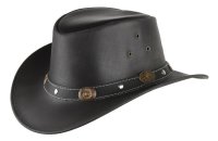 SCIPPIS  RENO Lederhut Lederhüte Australien Cowboyhut Westernhut Schwarz Hut Neu