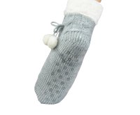 Thermo Home Socke ABS-Sohle. Extra dick und warm. Natursocken Made in Germany  39-42 Silber