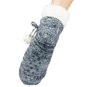 Thermo Home Socke ABS-Sohle. Extra dick und warm. Natursocken Made in Germany  35-38 Schwarz