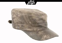 Black Jungle CASTRO Army Cap Leder Military Cuba Schirmmütze Armee Kappe  Kuba Mütze Tan