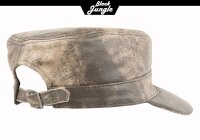 Black Jungle CASTRO Army Cap Leder Military Cuba Schirmmütze Armee Kappe  Kuba Mütze Tan
