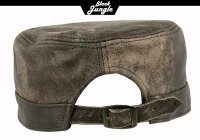 Black Jungle CASTRO Army Cap Leder Military Cuba Schirmmütze Armee Kappe  Kuba Mütze Tan