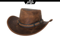Black Jungle ARAMAC Lederhut  Cowboyhut Australienhut Hut Outdoor Westernhut Reithut unisex Ocker L