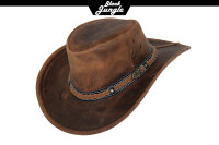 Black Jungle ARAMAC Lederhut  Cowboyhut Australienhut Hut Outdoor Westernhut Reithut unisex Ocker L