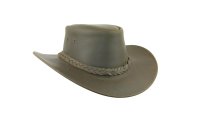 Black Jungle CALGARY Outdoor Western Lederhut Australien Cowboy Lederhüte Reiterhut Unisex Khaki L (59-60 cm)