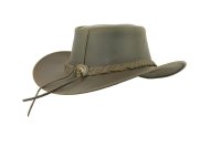 Black Jungle CALGARY Outdoor Western Lederhut Australien Cowboy Lederhüte Reiterhut Unisex Khaki S (55-56 cm)