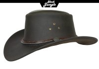 Black Jungle BEAGLE Outdoor Western Lederhut Australien Cowboy Lederhüte Reiterhut Unisex Braun M (57-58 cm)