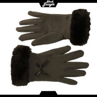 Black Jungle Handschuhe Damenhandschuhe mit Kunstfellmanschette Freizeit Outdoorhandschuhe