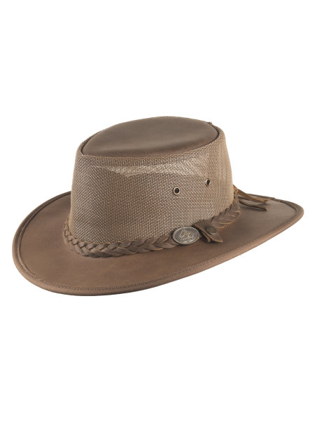 SCIPPIS  BRANDON Lederhut Knautschbar Westernhut Australien Hüte Herrenhut hickory S (55-56 cm)