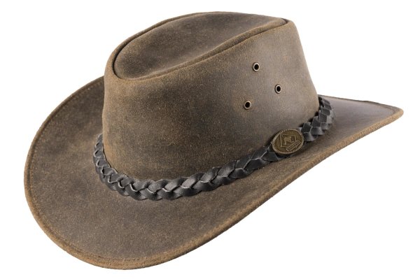 SCIPPIS  FLEETWOOD Lederhut Knautschbar Westernhut Australien Hüte Herrenhut vintage brown XL (61-62 cm)