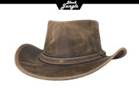 Black Jungle DAYTON Westernhut Australien Outdoorhut Lederhut Cowboyhut Reithut Hut Unisex Charcoal XXL