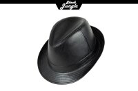 Black Jungle ADAM  Trilby Lederlook Karibikhut Havannahut Regenhut Hut Sonnenhut Schwarz L/XL