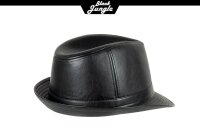 Black Jungle ADAM  Trilby Lederlook Karibikhut Havannahut Regenhut Hut Sonnenhut Schwarz L/XL