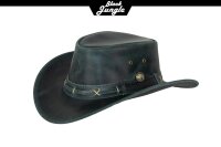 Black Jungle ROSWELL Westernhut Australien Outdoorhut Lederhut Cowboyhut Reithut Hut Unisex Schwarz XXL