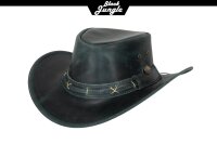 Black Jungle ROSWELL Westernhut Australien Outdoorhut Lederhut Cowboyhut Reithut Hut Unisex Schwarz XXL