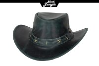 Black Jungle ROSWELL Westernhut Australien Outdoorhut Lederhut Cowboyhut Reithut Hut Unisex Schwarz XXL