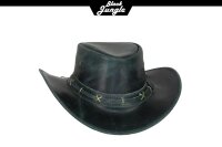 Black Jungle ROSWELL Westernhut Australien Outdoorhut Lederhut Cowboyhut Reithut Hut Unisex Schwarz XXL