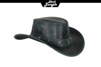 Black Jungle ROSWELL Westernhut Australien Outdoorhut Lederhut Cowboyhut Reithut Hut Unisex Schwarz XXL