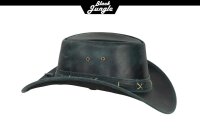 Black Jungle ROSWELL Westernhut Australien Outdoorhut Lederhut Cowboyhut Reithut Hut Unisex Schwarz XXL