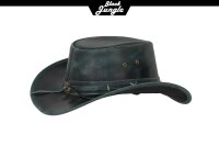 Black Jungle ROSWELL Westernhut Australien Outdoorhut Lederhut Cowboyhut Reithut Hut Unisex Schwarz XXL