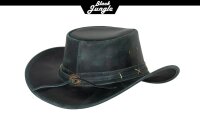 Black Jungle ROSWELL Westernhut Australien Outdoorhut Lederhut Cowboyhut Reithut Hut Unisex Schwarz XXL