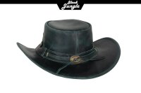 Black Jungle ROSWELL Westernhut Australien Outdoorhut Lederhut Cowboyhut Reithut Hut Unisex Schwarz XXL