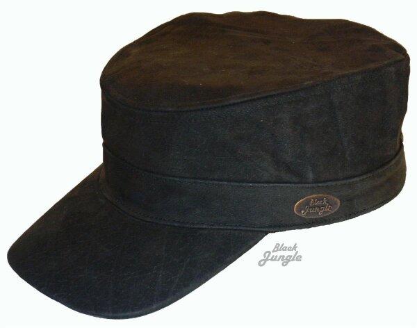 Black Jungle Army Cap Leder military Cuba Schirmmütze Armee Kappe Castro cap Kuba cap Mütze Braun Verstellbar