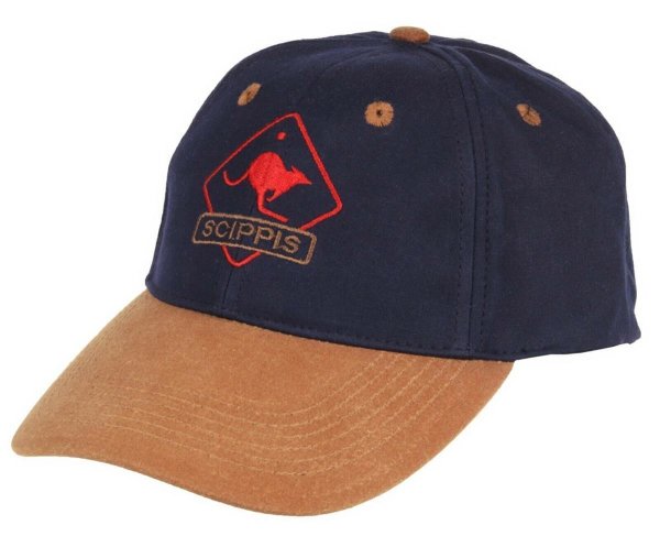 SCIPPIS Baseball Kappe Oilskin Cap Regenmütze  Mütze Regenkappe Basecap Baumwollkappe Tan/Navy Einheitsgröße