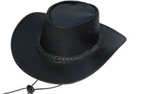 Black Jungle BROOME Australien Western Style Sonnenschutz  Lederhut Hut Hüte  Schwarz L (59-60 cm)