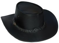 Black Jungle BROOME Australien Western Style Sonnenschutz  Lederhut Hut Hüte Schwarz XXL (62-63 cm)