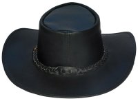 Black Jungle BROOME Australien Western Style Sonnenschutz  Lederhut Hut Hüte Schwarz XXL (62-63 cm)