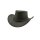 Black Jungle CALGARY Outdoor Western Lederhut Australien Cowboy Lederhüte Reiterhut Unisex Schwarz S (55-56 cm)